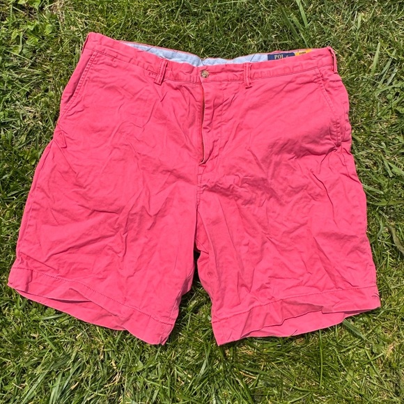 Ralph Lauren Pink Flat Front Shorts Vibrant Summer Essential - Picture 1 of 3